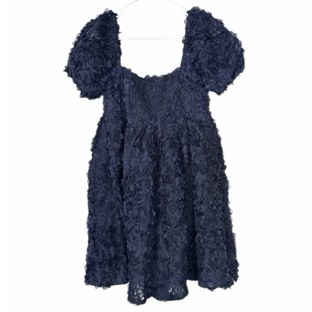 Lulus Short Sleeve Rosette Puff Sleeve Babydoll Dress Women’s Medium NWT PTP 15”
